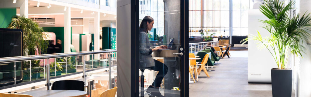 Office privacy booth individual working space