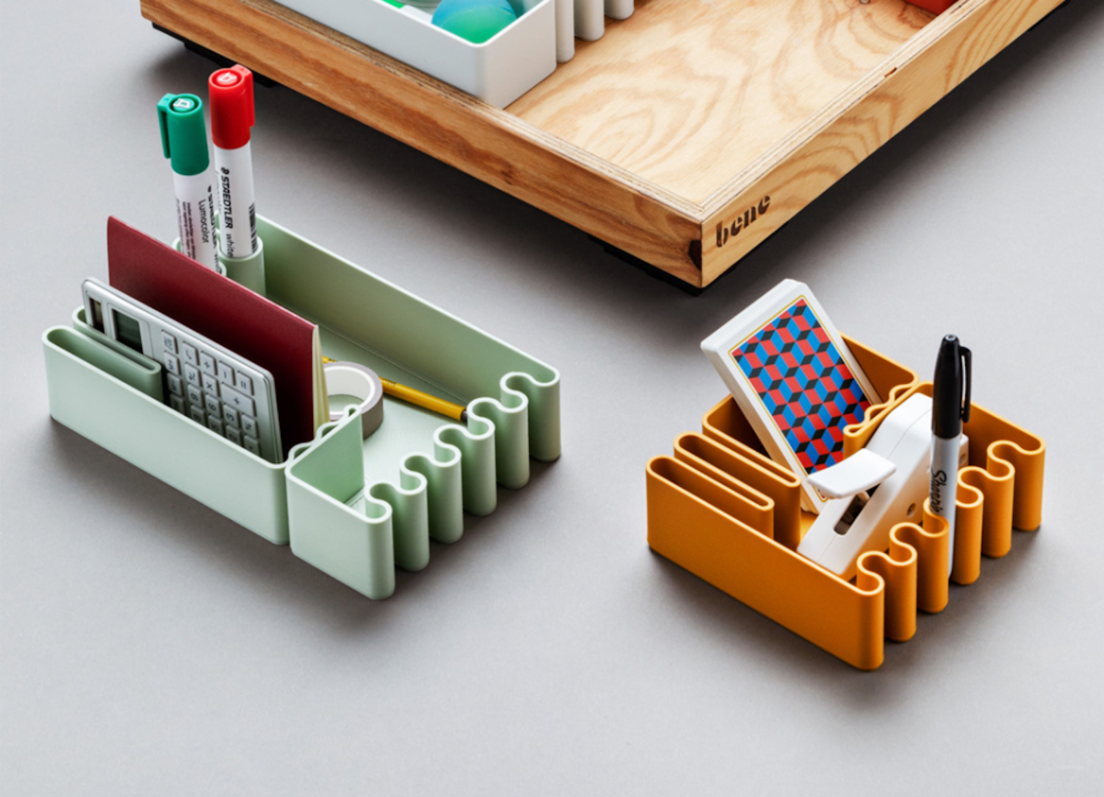 3D printed desk accessories by Bene