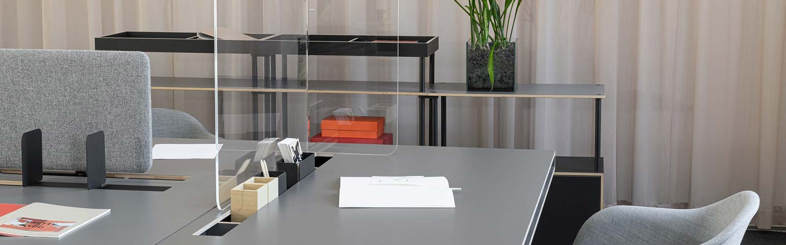 Bene Shielded protective glass desk screen COVID 19 sneeze guard solution